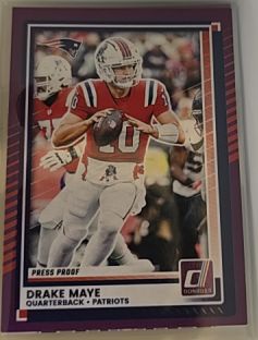 2025 Donruss #58 Drake Maye Press Proof Purple — front