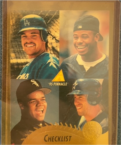 1995 Pinnacle #450 Mike Piazza/Ken Griffey Jr./Frank Thomas/Jeff Bagwell — front