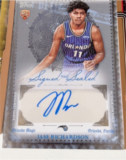 2025-26 Topps #BSI-JR Jase Richardson Signed and Sealed Rookie Auto — front
