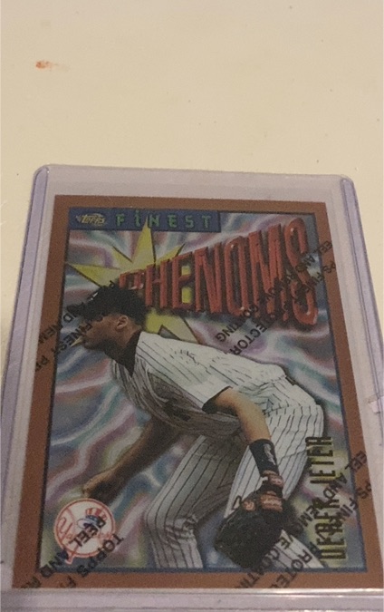 1996 Topps Finest #92 Derek Jeter Phenoms w/ Coating — front