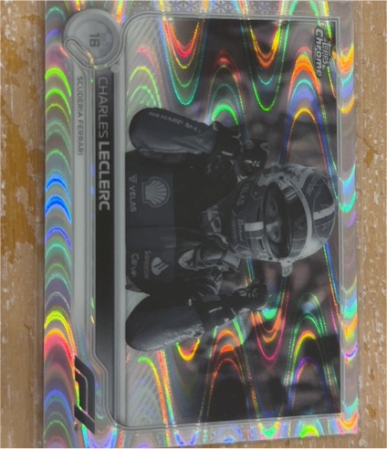2022 Topps Chrome Formula 1 #28 Charles Leclerc Black & White Raywave — front