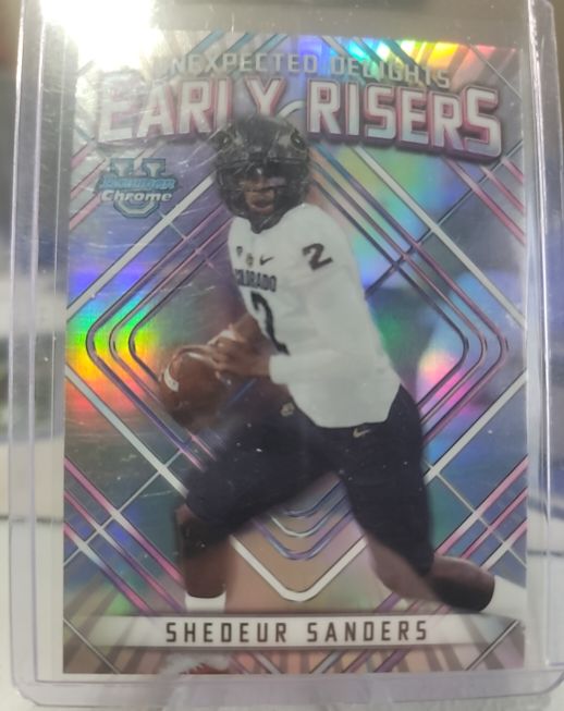 2023 Bowman Chrome University Unexpected Delights Early Risers #ER-4 Shedeur Sanders — front