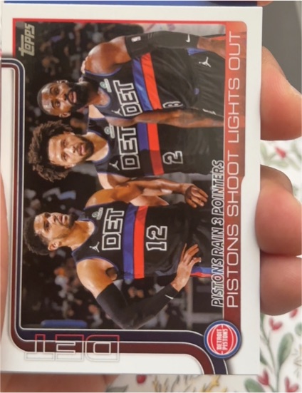 2025-26 Topps #279 Pistons Rain 3 Pointers: Pistons Shoot Lights Out — front
