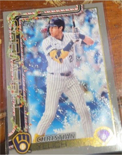 2025 Topps Holiday #H25 Christian Yelich — front