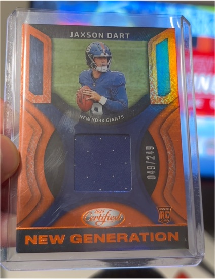 2025 Panini Certified #049 Jaxson Dart New Generation Orange /249 — front