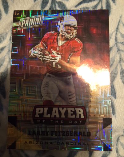 2016 Panini Player of the Day Escher Squares #1 Larry Fitzgerald — front