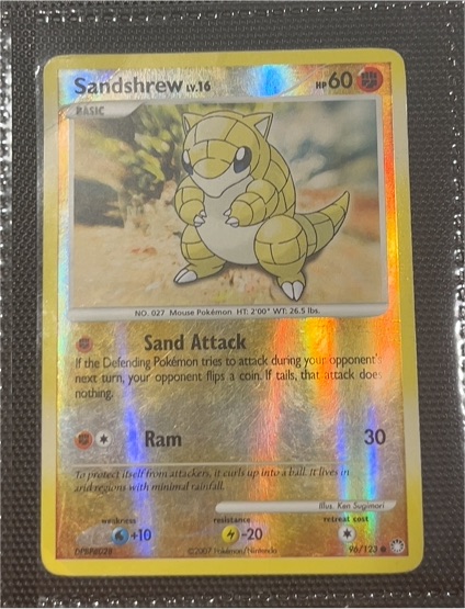 2007 Pokémon Mysterious Treasures #96 Sandshrew — front
