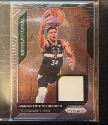 2020-21 Panini Prizm Sensational Swatches #SSW-GAN Giannis Antetokounmpo — front