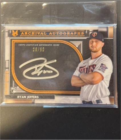 2021 Topps Museum Collection Archival Autographs #AA-RJ Ryan Jeffers — front