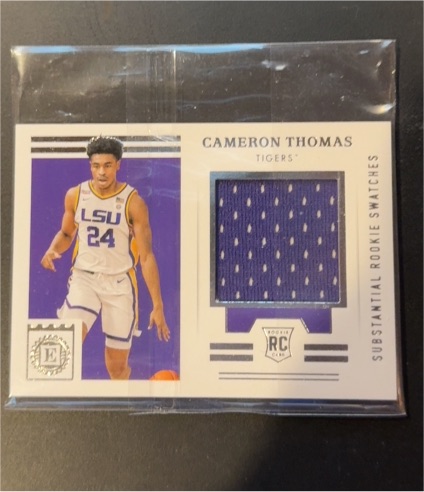 2021 Panini Chronicles Encased Substantial Rookie Swatches #Cameron Thomas — front
