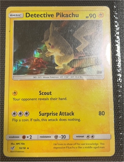 2019 Pokémon Detective Pikachu #10/18 Detective Pikachu — front