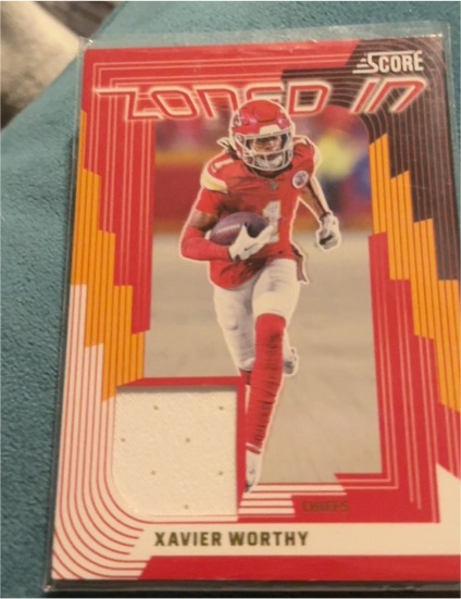 2025 Panini Score Zoned In Jersey #ZON-XWY Xavier Worthy — front