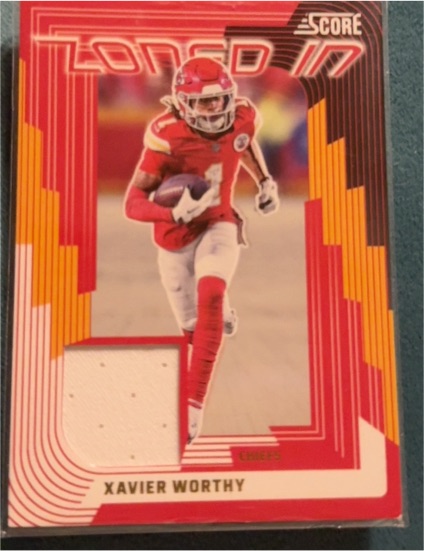 2025 Panini Score Zoned In Jersey #ZON-XWY Xavier Worthy — front