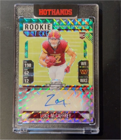 2024 Panini Contenders #198 Luke McCaffrey Rookie Ticket — front