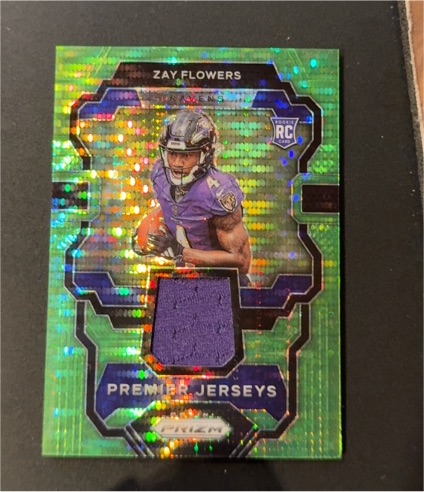 2023 Panini Prizm #PJ-ZF Zay Flowers Premier Jerseys — front