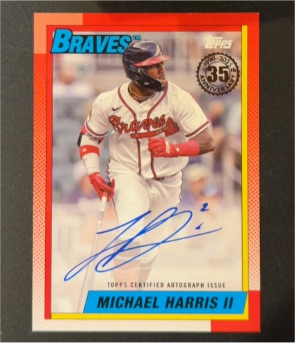 2025 Topps Series 1 1990 Topps Baseball On-Card Auto #90AU-MH Michael Harris II — front