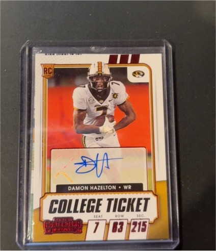 2021 Panini Contenders College Ticket #Damon Hazelton — front