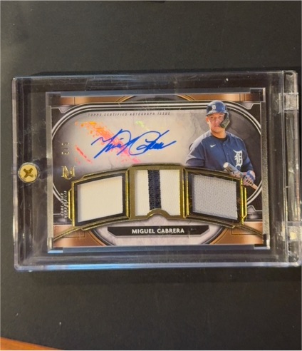 2021 Topps Museum Collection Triple Relic Auto Miguel Cabrera — front