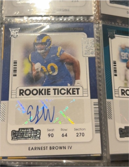 2021 Panini Contenders #291 Earnest Brown IV Rookie Ticket — front