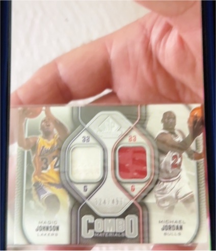 2009-10 Upper Deck SP Game Used Combo Materials Magic Johnson / Michael Jordan #Combo — front
