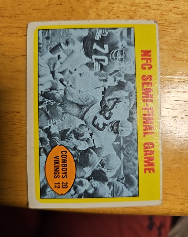 1972 Topps #134 NFC Semi-Final Game Cowboys vs Vikings — front
