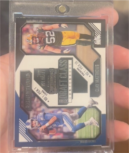 2024 Panini Contenders #24 Matthew Stafford / Clay Matthews Historic Draft Class Contenders — front