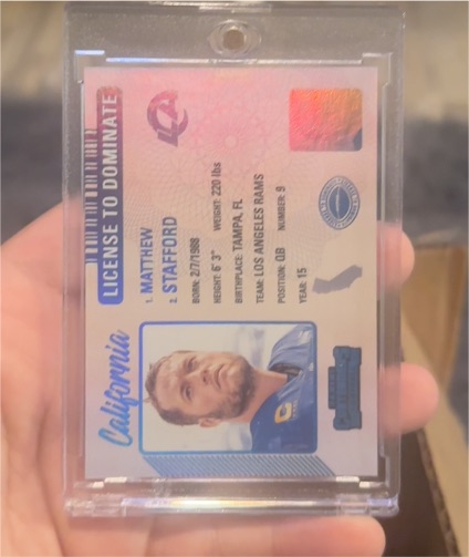 2023 Panini Contenders License To Dominate #9 Matthew Stafford — front