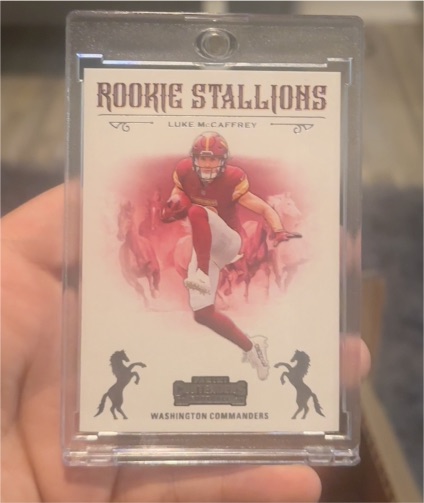 2024 Panini Contenders #20 Luke McCaffrey Rookie Stallions — front