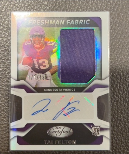2025 Panini Certified Freshman Fabric Tai Felton — front