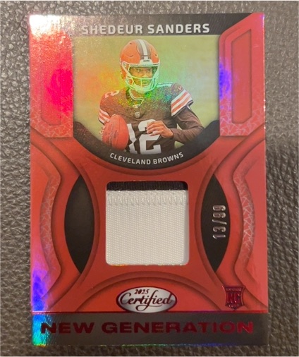 2025 Panini Certified New Generation #NGJ-SSS Shedeur Sanders — front