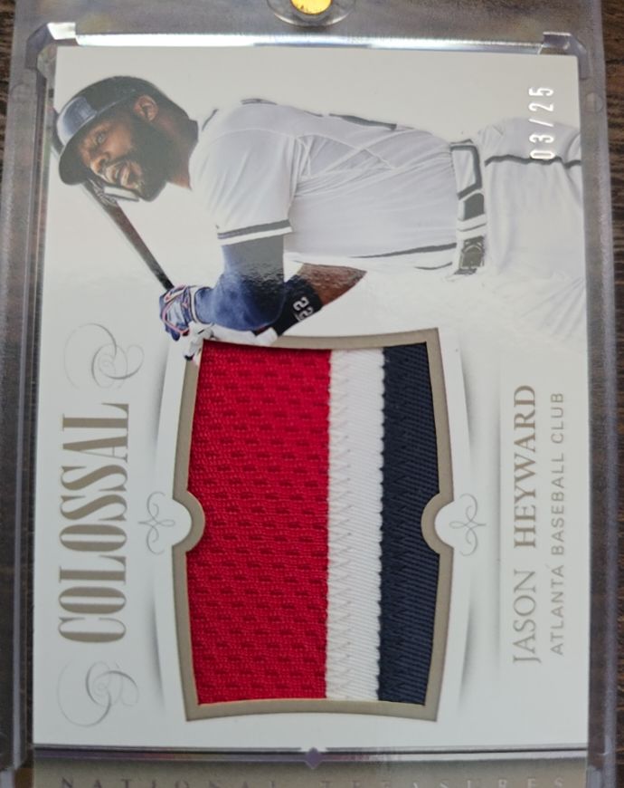 2014 Panini National Treasures Colossal Patch #4/25 Jason Heyward — front