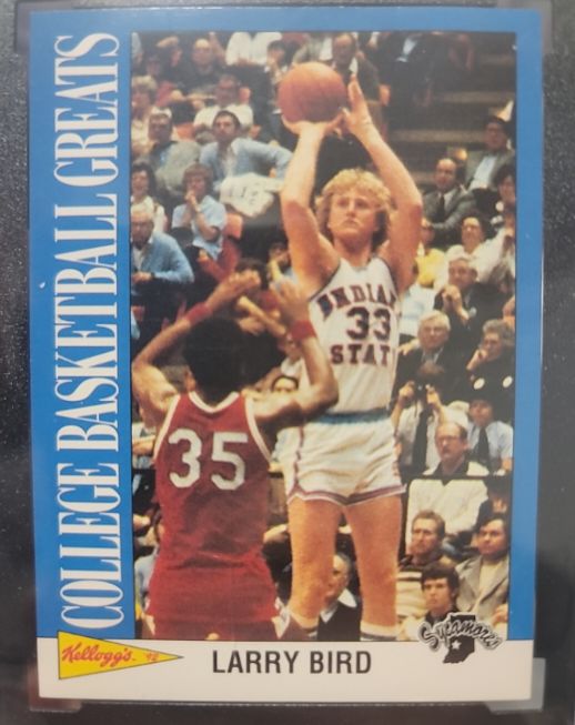 1992 Kellogg's Raisin Bran College Basketball Greats #7 Larry Bird — front