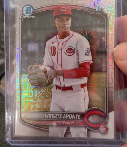 2025 Bowman Chrome #BCP-174 Liberts Aponte — front