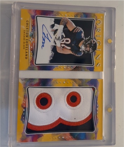 2023 Panini Origins #Colston Loveland Rookie Patch Auto Booklet Chicago Bears — front