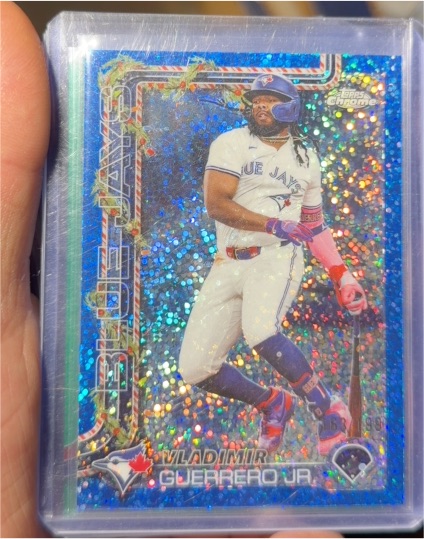 2025 Topps Holiday #H66 Vladimir Guerrero Jr Blue Metallic Glitter — front