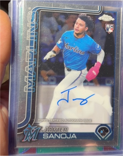 2025 Topps Chrome #RA-JSA Javier Sanoja Rookie Autograph — front