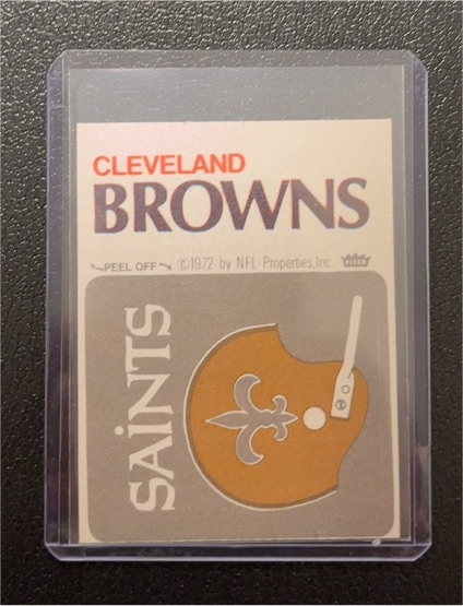 1972 Fleer NFL Team Football Sticker Cleveland Browns-New Orleans Saints — front