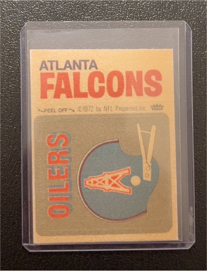 1972 Fleer Cloth Patch Houston Oilers / Atlanta Falcons — front