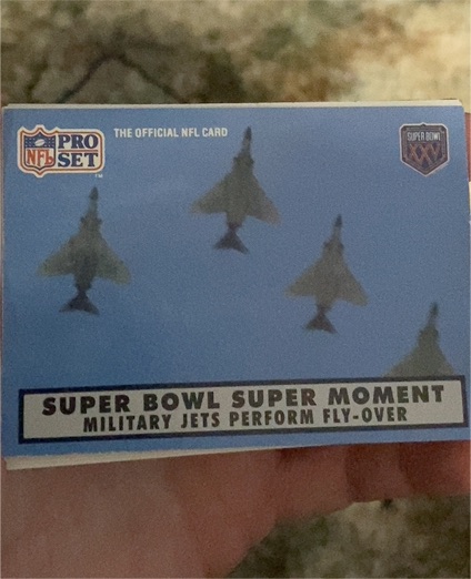 1990 Pro Set Super Bowl Super Moment #137 Military Jets Perform Fly-Over — front