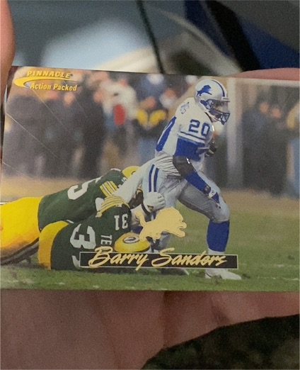 1996 Pinnacle Action Packed #51 Barry Sanders — front