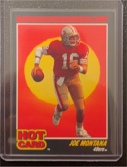1990 Score Hot Card #1 Joe Montana — front