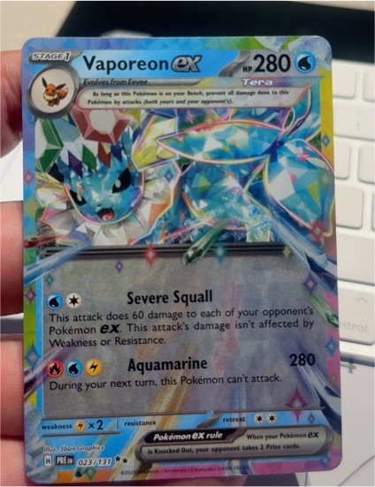 2025 Pokémon TCG Prismatic Evolutions #023 Vaporeon ex — front