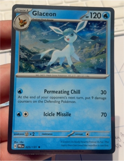 2024 Pokémon Prismatic Evolutions #025 Glaceon — front