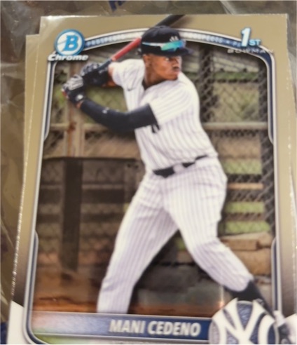 2025 Bowman Chrome #BCP-199 Mani Cedeno — front