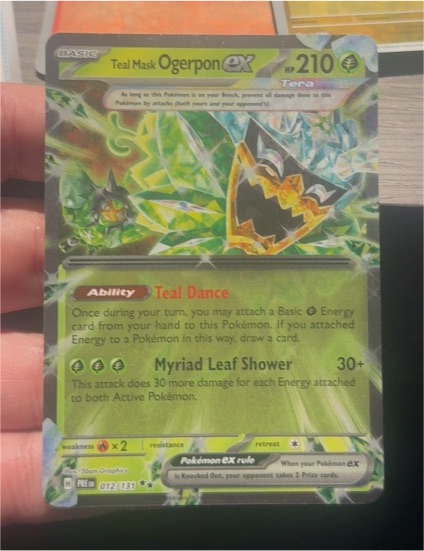2023 Pokémon Scarlet & Violet Prismatic Evolutions #012 Teal Mask Ogerpon EX — front