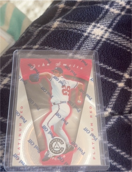 1997 Pinnacle Totally Certified #67 John Smoltz Platinum Red — front