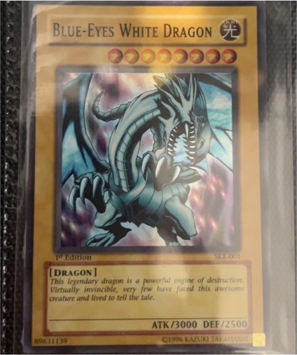 1996 Yu-Gi-Oh! SKE-001 Blue-Eyes White Dragon — front