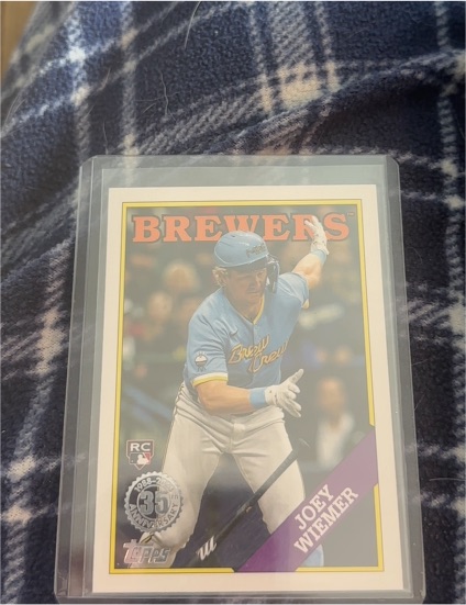 2023 Topps Update #88US-23 Joey Wiemer Milwaukee Brewers — front