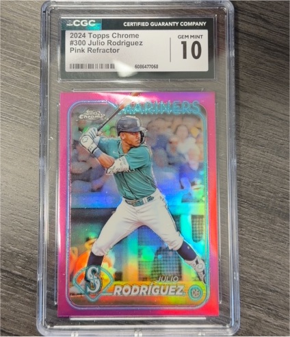 2024 Topps Chrome #300 Julio Rodriguez Pink Refractor — front