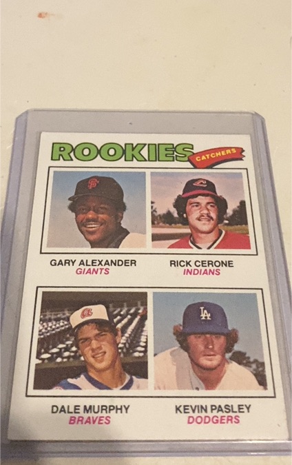 1977 Topps #476 Rookie Catchers Dale Murphy Gary Alexander Rick Cerone Kevin Pasley — front
